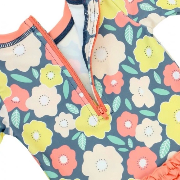 Ruffle Butts Colorful Floral Rashguard - Picture 2 of 8
